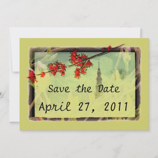 Maple en Magnolia Blossom Save The Date (Voorkant)