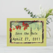 Maple en Magnolia Blossom Save The Date (Staand voorkant)