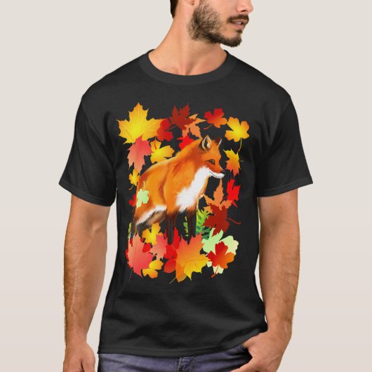 Maple Fox Leaf Herfst Herfstbladeren Natuur Seizoe T-shirt (Voorkant)