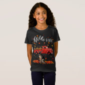 Maple German Shepherd Dog Leaf Herfst Autumn Red T T-shirt (Voorkant volledig)