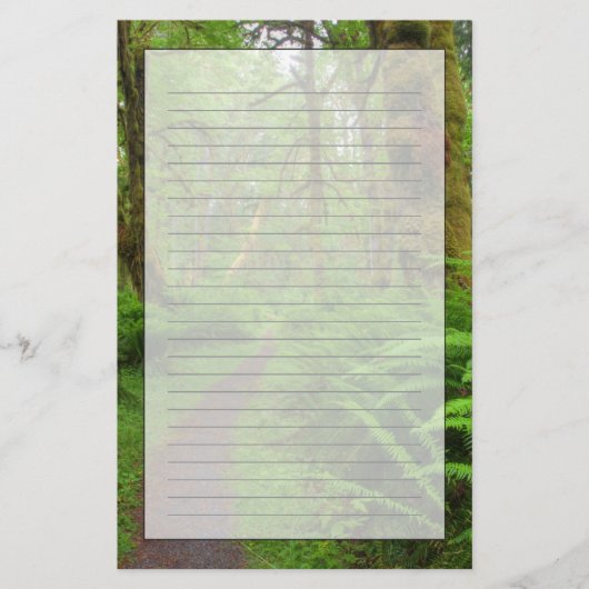 Maple Glade trail, bedekt met varens en mos Briefpapier (Voorkant)
