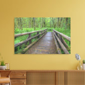 Maple Glade trail wood bridge, ferns and and Canvas Afdruk (Insitu (Woonkamer))