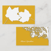 Maple Gold, Twee Bladeren Blank Trouwplaats Kaarte Plaatskaartje (Voorkant / Achterkant)