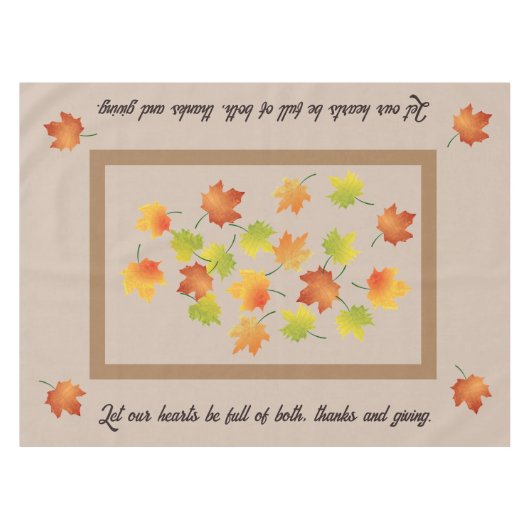 Maple herfst bladeren en gebed tafelkleed (Voorkant (Horizontaal))
