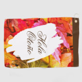 Maple Herfst Herfstbladeren Botanische Golfer Love Golfhanddoek (Horizontaal)