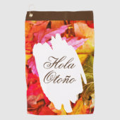 Maple Herfst Herfstbladeren Botanische Golfer Love Golfhanddoek (Voorkant)
