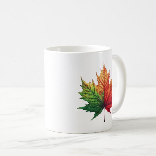 Maple Herfst Leaf Classic Ceramic Koffiemok (Voorkant rechts)