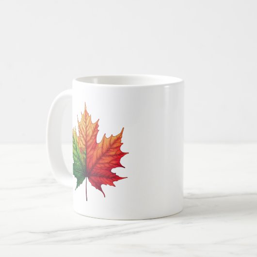 Maple Herfst Leaf Classic Ceramic Koffiemok (Voorkant links)
