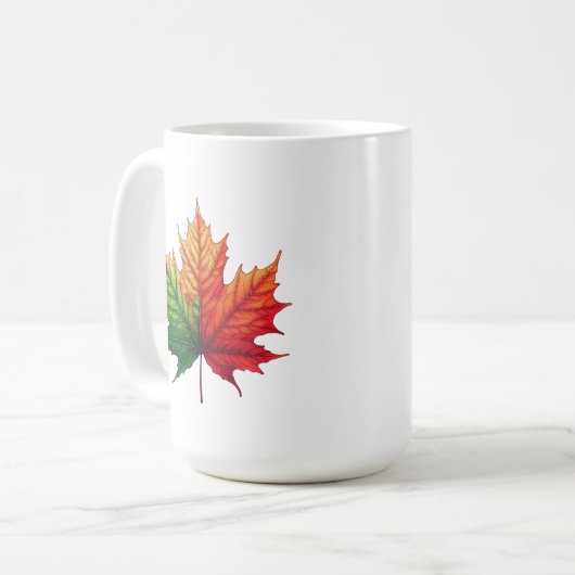 Maple Herfst Leaf Large Classic Ceramic Koffiemok (Voorkant links)