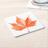 Maple herfstblad kartonnen onderzetters (Schuin)