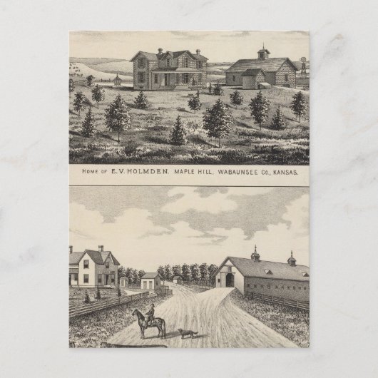 Maple Hilland Silver Spring Ranch, Kansas Briefkaart (Voorkant)