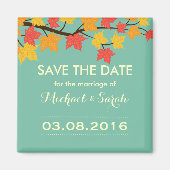 Maple laat de datum van de herfst van de bruiloft magneet (Voorkant)