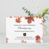 Maple laat de Thanksgiving van de BedrijfsCliënt v Feestdagenkaart (Staand voorkant)