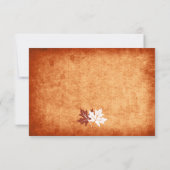 Maple laat oranje herfst bruiloft RSVP antwoord (Achterkant)