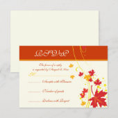 Maple laat rood gele bruiloft aangepaste RSVP-kaar RSVP Kaartje (Voorkant / Achterkant)