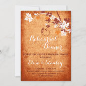 Maple laat sinaasappel herfst bruiloft repetitie d kaart (Voorkant)