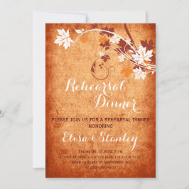Maple laat sinaasappel herfst bruiloft repetitie d kaart
