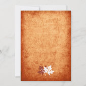 Maple laat sinaasappel herfst bruiloft repetitie d kaart (Achterkant)