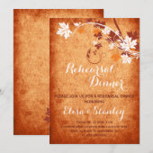 Maple laat sinaasappel herfst bruiloft repetitie d kaart (Voorkant / Achterkant)