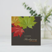 Maple laat Thanksgiving Dinner-uitnodiging Kaart (Staand voorkant)