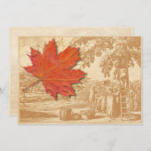 Maple Leaf and Old Harvest Engraving Kaart (Voorkant / Achterkant)