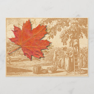 Maple Leaf and Old Harvest Engraving Kaart