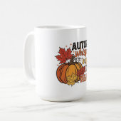Maple leaf and pumpkin design koffiemok (Voorkant links)