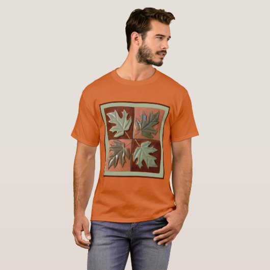 Maple leaf Art op mannen T-shirt (Voorkant volledig)
