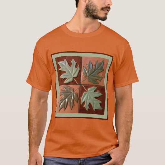 Maple leaf Art op mannen T-shirt (Voorkant)