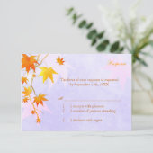 Maple Leaf Autumn Country Wedding RSVP Card (Staand voorkant)