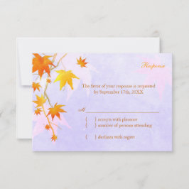 Maple Leaf Autumn Country Wedding RSVP Card Kaartje