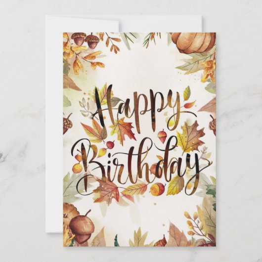 Maple Leaf Autumn Herfst Happy Birthday Kaart (Voorkant)