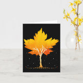Maple Leaf Autumn Tree Oranje Fall Leaves Season Kaart (Gele Bloem)