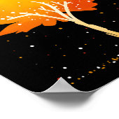 Maple Leaf Autumn Tree Oranje Fall Leaves Season Poster (Hoek)