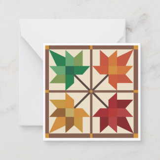 Maple Leaf Barn Quilt Flat Notecard Notitiekaartje