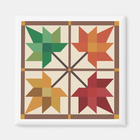 Maple Leaf Barn Quilt Magnet (Voorkant)