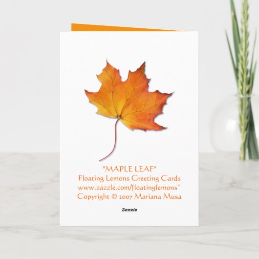 Maple Leaf Bedankt 2 Note Kaart (Achterkant)