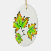 Maple Leaf, botanische, rode oranje bladeren Keramisch Ornament (Rechts)
