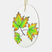 Maple Leaf, botanische, rode oranje bladeren Keramisch Ornament (Links)