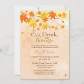 Maple Leaf bruiloft repetitie diner Kaart (Voorkant)