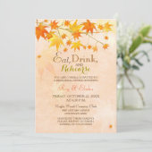 Maple Leaf bruiloft repetitie diner Kaart (Staand voorkant)