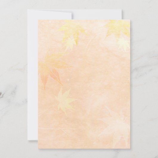 Maple Leaf bruiloft repetitie diner Kaart (Achterkant)