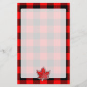 Maple Leaf Buffalo Check Red Black Plaid Style Briefpapier (Voorkant)