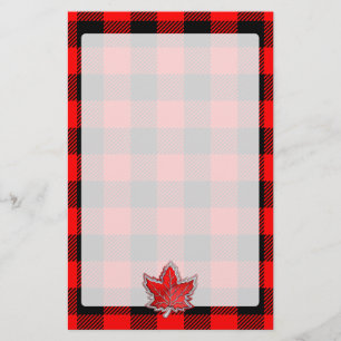 Maple Leaf Buffalo Check Red Black Plaid Style Briefpapier
