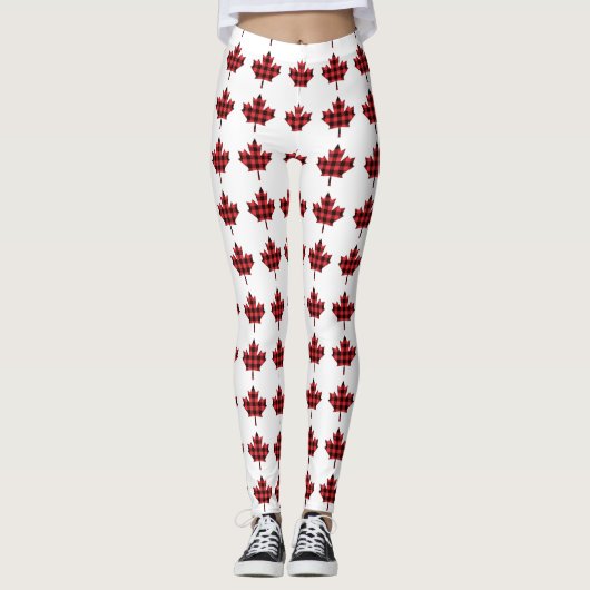 Maple Leaf Buffalo Pset Check Patroon Leggings (Voorkant)