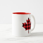 Maple Leaf Buffalo Pset Check Patroon Tweekleurige Koffiemok (Voorkant rechts)