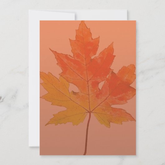 Maple Leaf Burnt Sinaasappel Thanksgiving Feest Di Kaart (Achterkant)