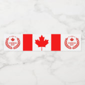 Maple Leaf Canada Dag 1 juli Viering Gift Waterfles Etiket (Enkel label)