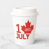 Maple Leaf Canada Dag 1e Juli Feestcadeau Papieren Bekers (Achterkant)