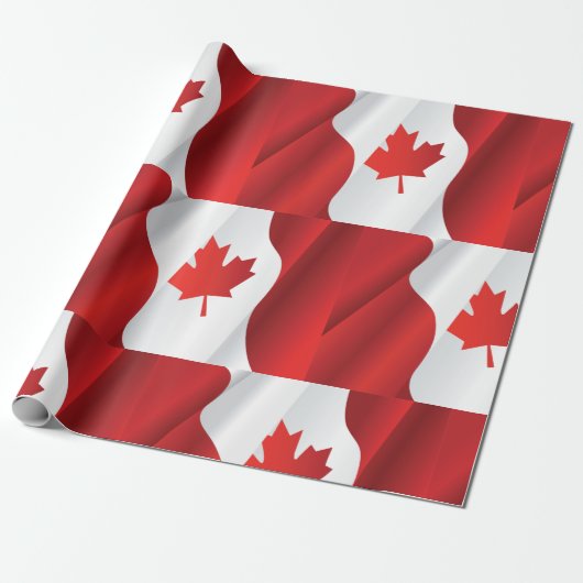 Maple Leaf Canada Flag Cadeaupapier (Uitgerold)